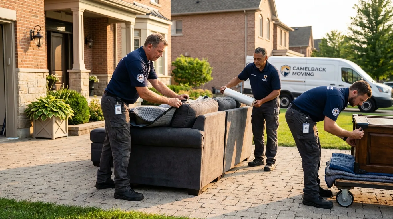 Large estate moving crew wrapping furniture in Amelia Court House, VA
