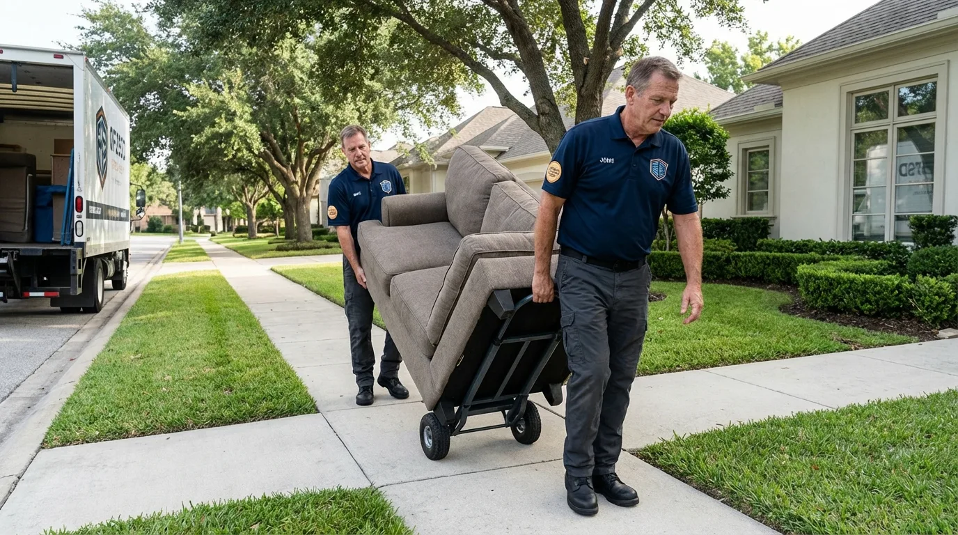 Local residential moving crew loading furniture in Amelia Court House, VA